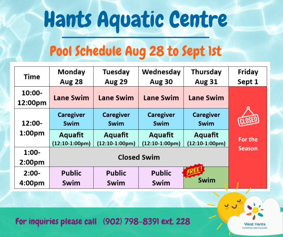 HAC Last Week Pool Schedule