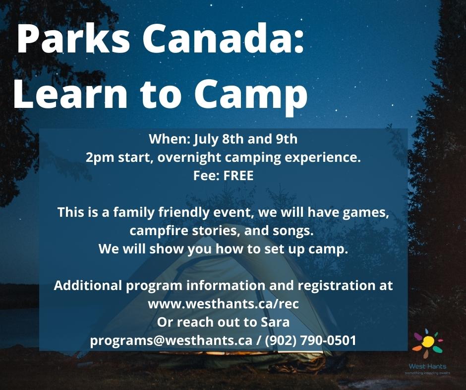 Parks Canada Learn to Camp