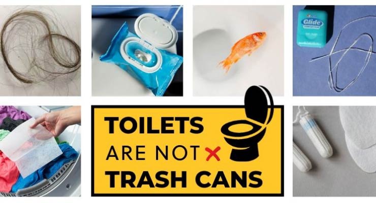 toilets are not trash cans