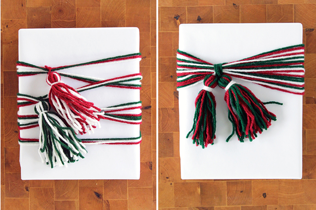 yarn tassel gift wrap 0